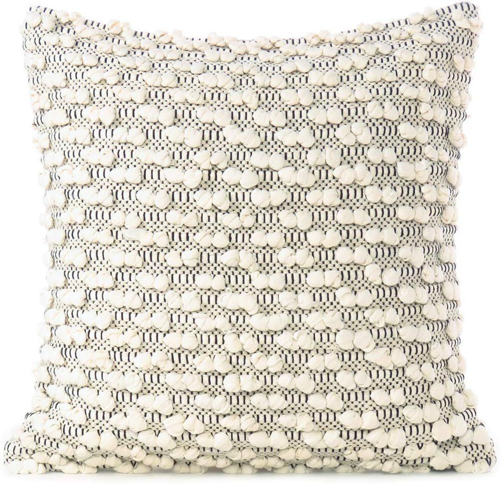 Eyes of India Decorative Textured Boho Throw Pillow Cover, Tufted Bohemian Fringe Accent Cushion ... | Amazon (US)