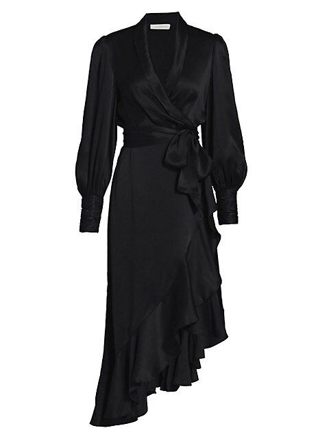 Asymmetric Silk Wrap Midi-Dress | Saks Fifth Avenue