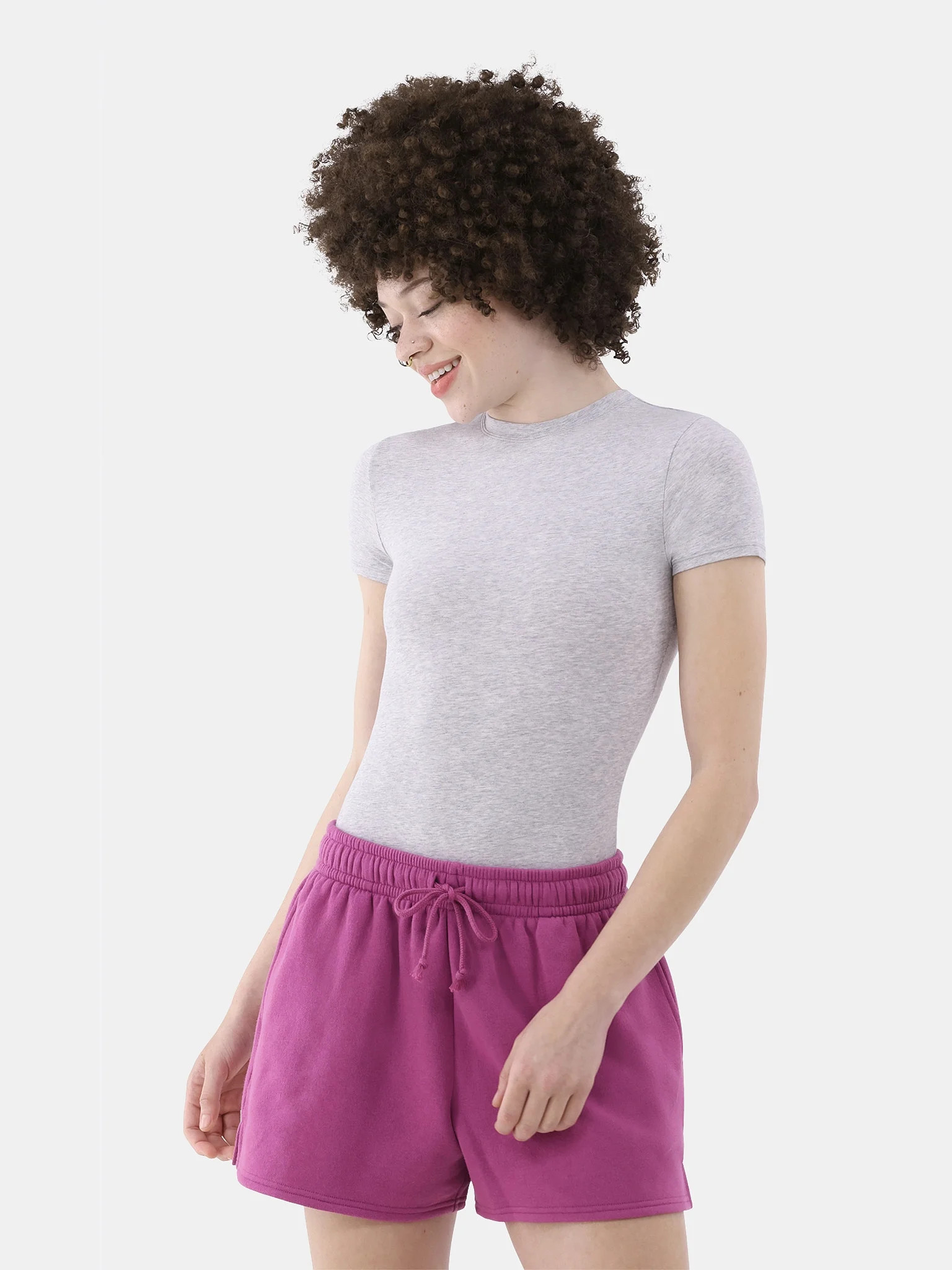 No Boundaries Women's Cotton Jersey T-shirt Bodysuit, Sizes XS-3XL - Walmart.com | Walmart (US)