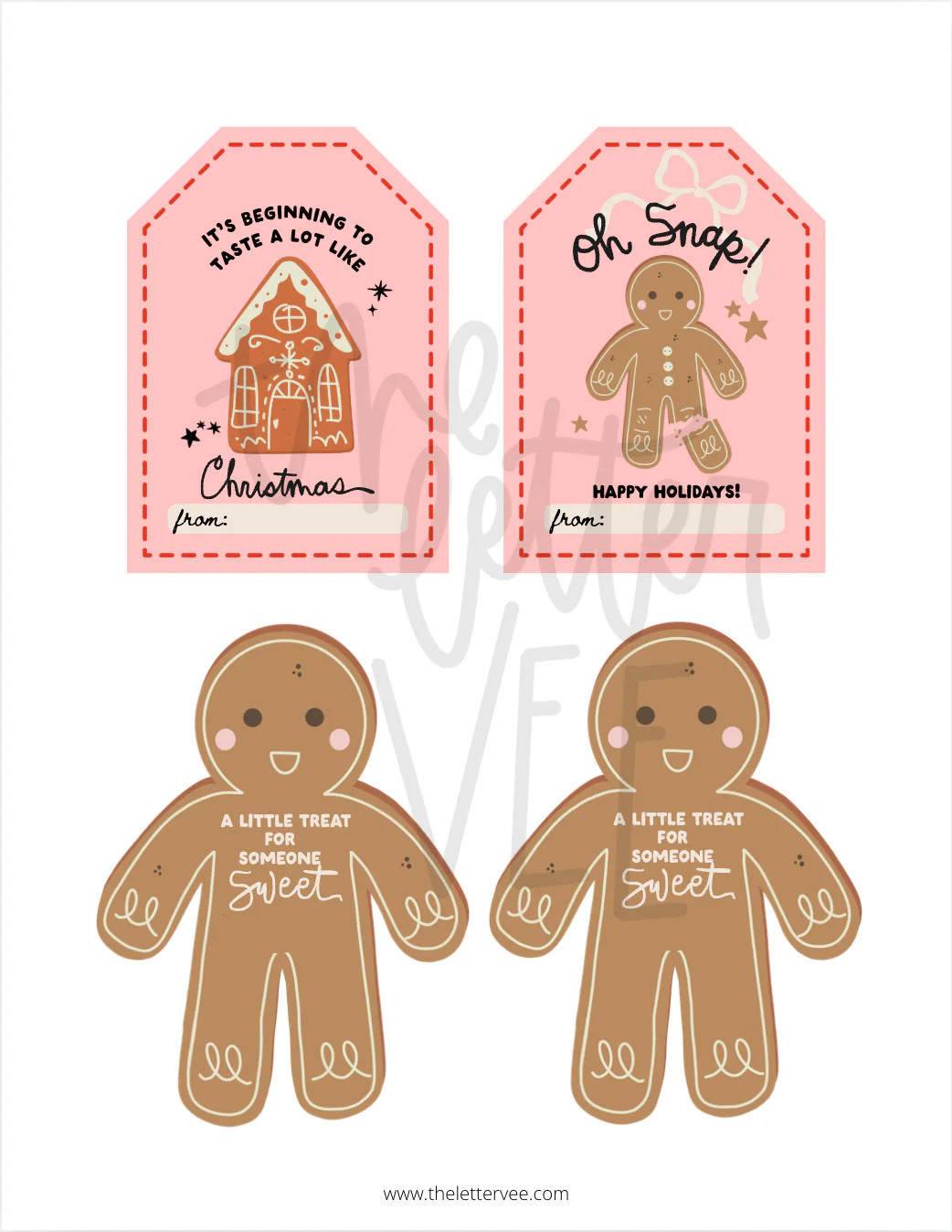Oh Snap Gingerbread | Tags + Flags | The Letter Vee