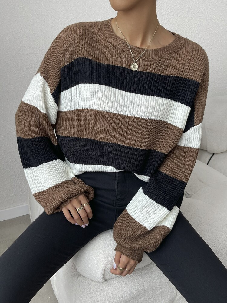 New
     
      SHEIN Color Block Drop Shoulder Sweater | SHEIN