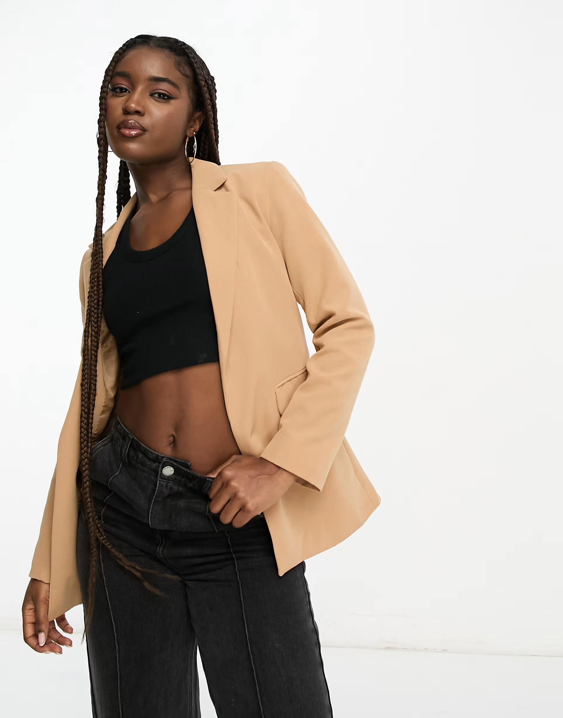 New Look boyfriend blazer in camel | ASOS (Global)
