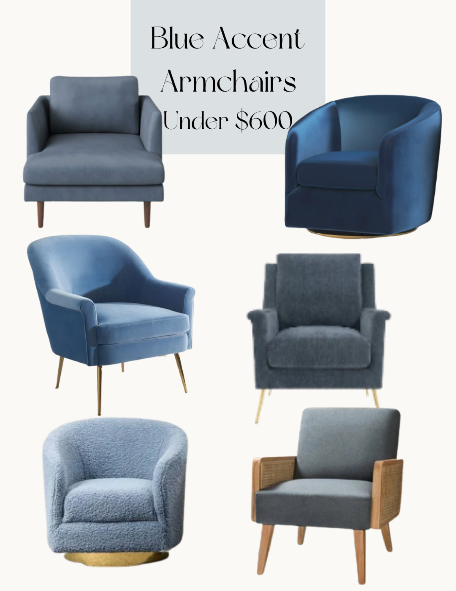 Blue armchairs // accent chairs // blue grey // furniture // modern // mid century mod // velvet // barrel // living room // under 600

#LTKsalealert #LTKhome