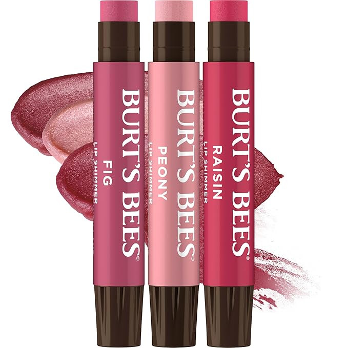 Burt's Bees Christmas Gifts, Lip Shimmer Nude Collection, Tinted Lip Balm Stick, Moisturizing for... | Amazon (US)