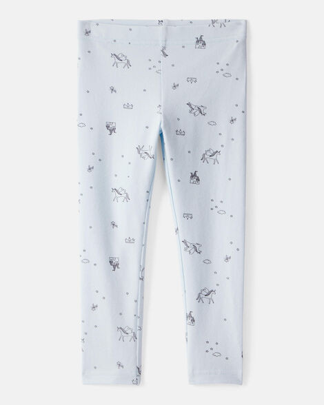 Toddler Girl Printed Cotton Pull-On Stretch Leggings - Blue | Carter's Inc