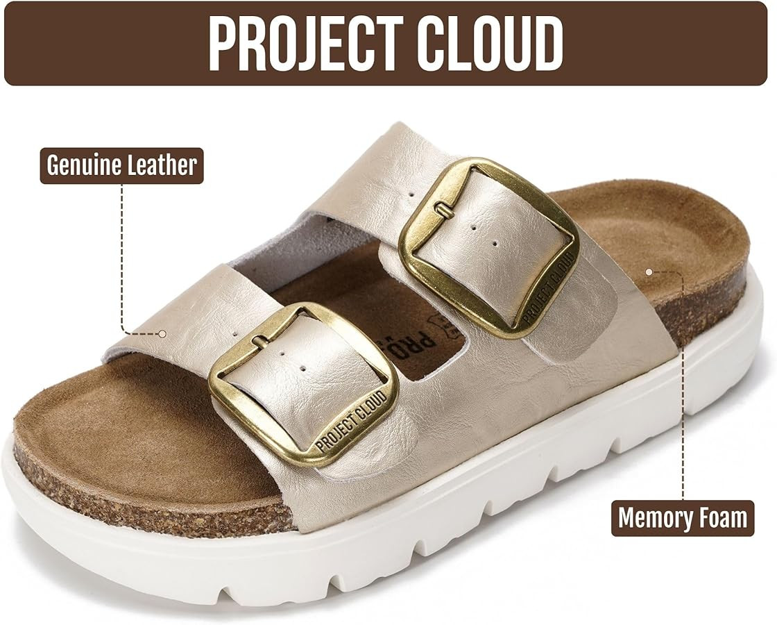 Project Cloud 100% Genuine Leather Platform Sandals Women (Greecechunky) | Amazon (US)