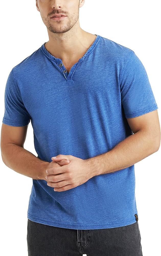Lucky Brand Mens Venice Burnout Notch Neck Tee | Amazon (US)