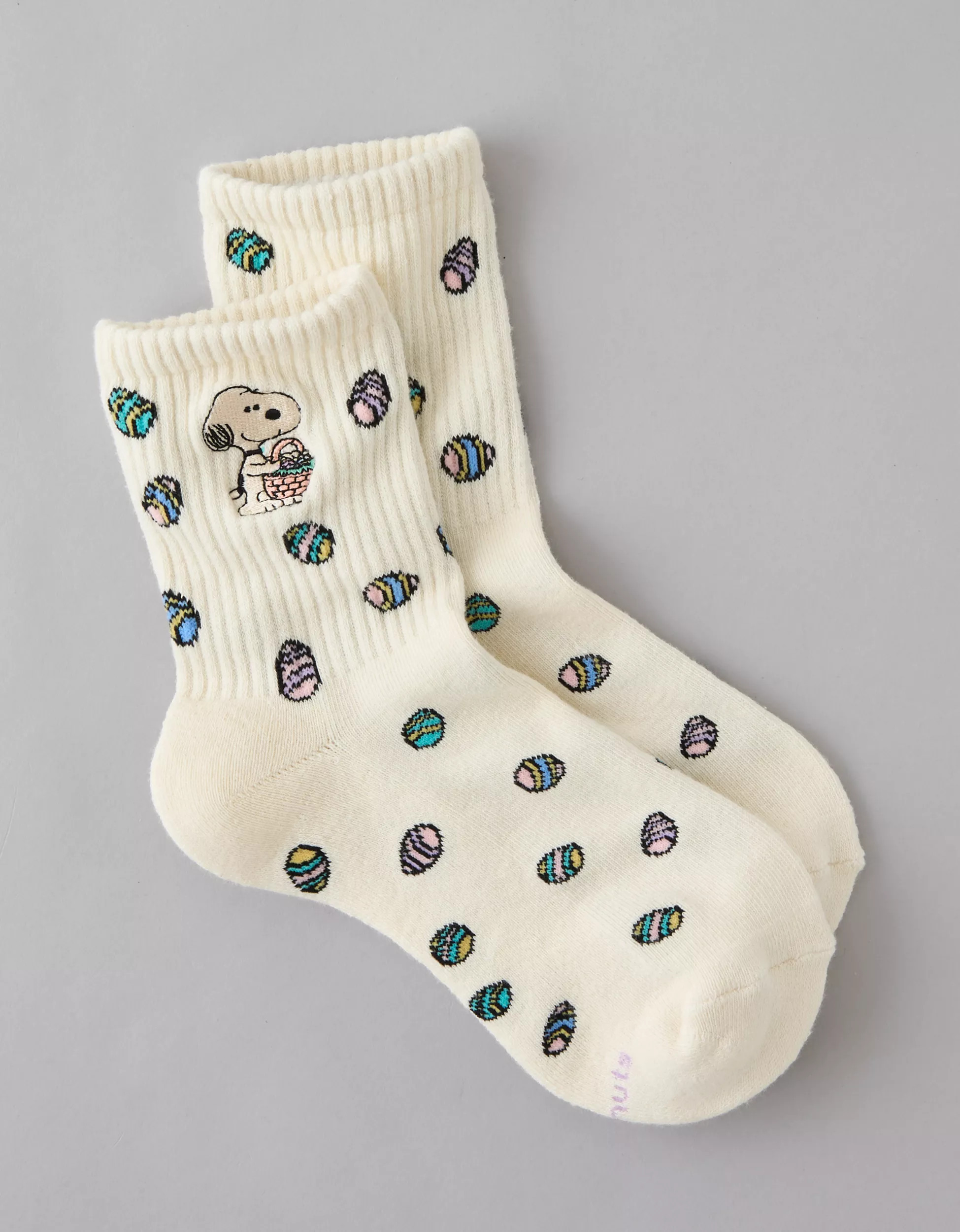 AE Snoopy Easter Cropped Crew Socks 2-Pack | American Eagle Outfitters (US & CA)