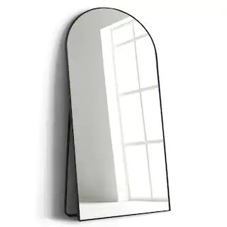71 in. x 32in. Large and Wide Classic Full Length Arch Metal Framed Black Floor Mirror Wall Mirro... | The Home Depot