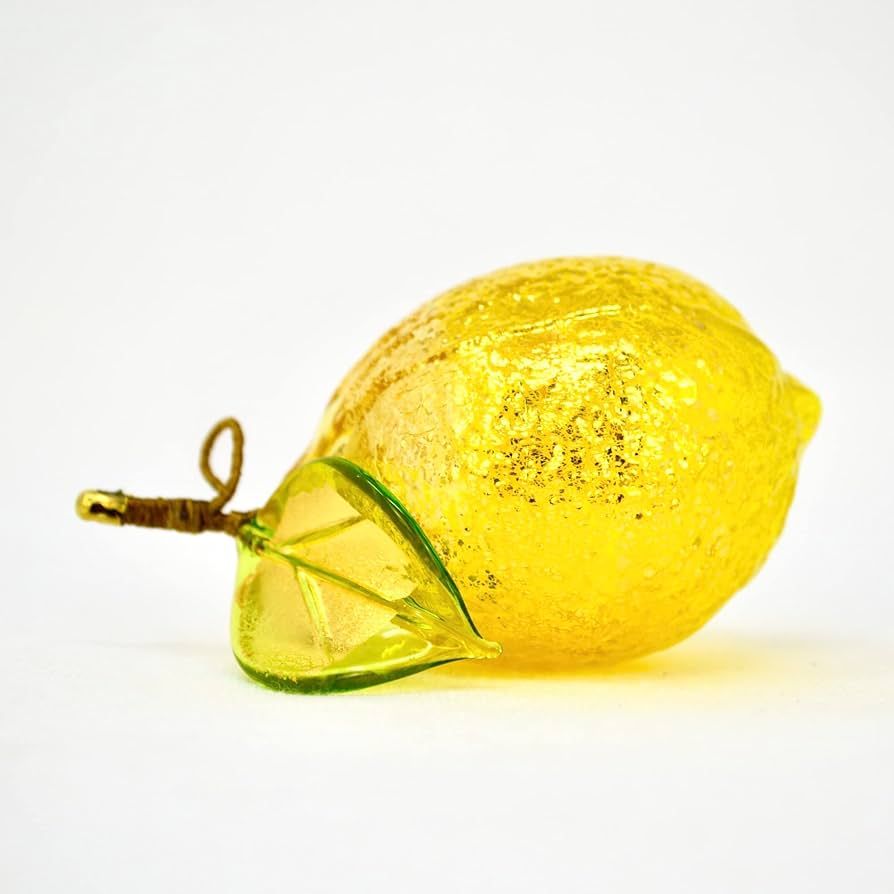 Murano Glass MyItalianDecor Blown Glass Lemon Citrus, Sculpture, Glass Fruit Made in Italy | Amazon (US)