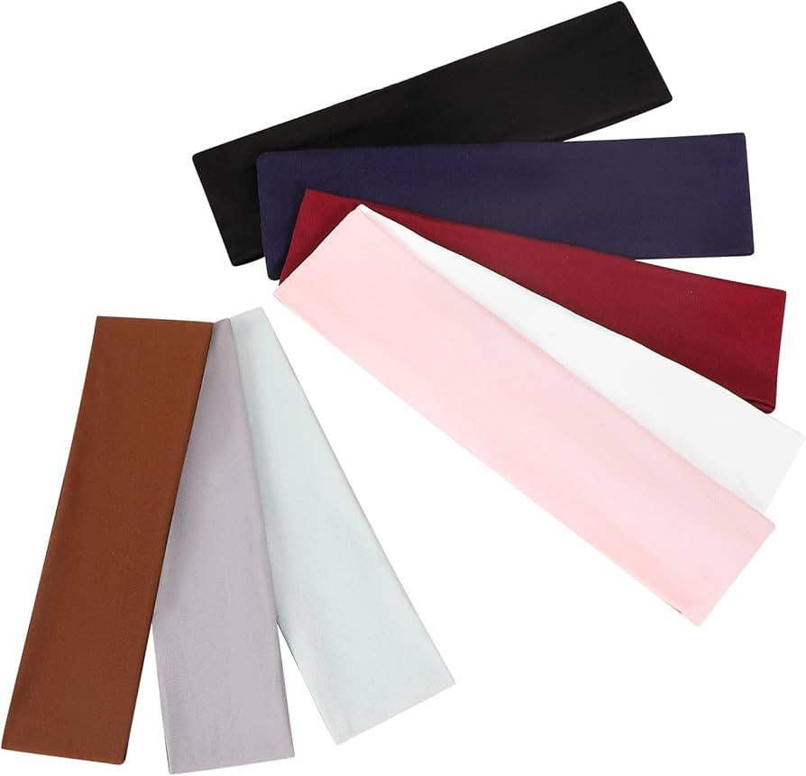 8 Pack Sport Headbands for Women, Elastic Soft Fabric Non-Slip Hair Bands Hair Warp for Daily Wor... | Amazon (US)