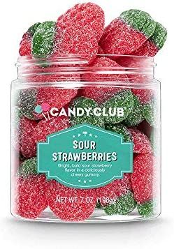 Candy Club Gourmet Gummy Sour Strawberries, Gluten Free, Sweet, Sour, and Chewy Fruit Treats for ... | Amazon (US)