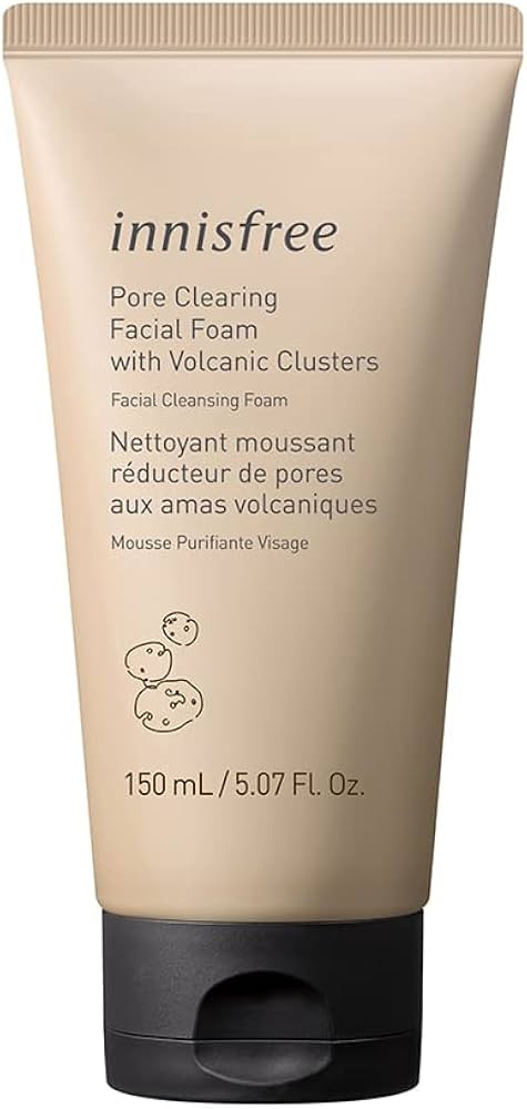 Innisfree Pore Clearing Facial Foam with Volcanic Clusters Face Cleanser, 5.07 Fl Oz (Pack of 1) | Amazon (US)