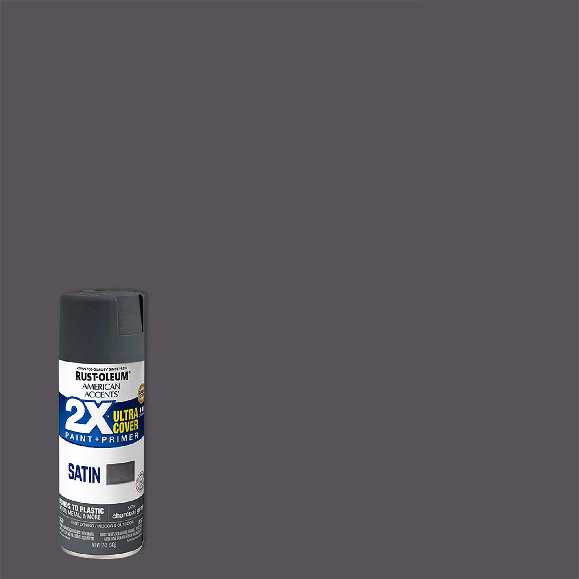 Charcoal Gray, Rust-Oleum American Accents 2X Ultra Cover Satin Spray Paint- 12 oz | Walmart (US)