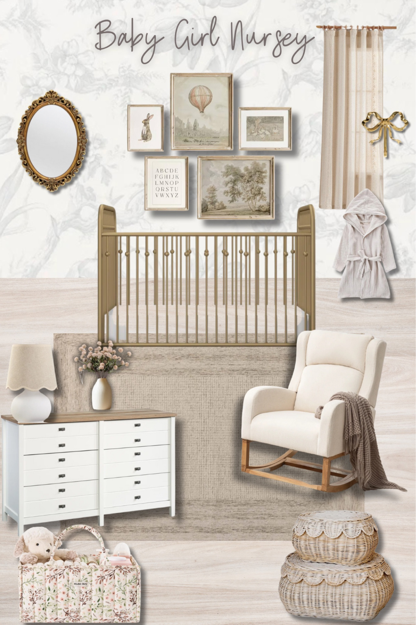 Soft & Elegant Baby Girl Nursery | Neutral Vintage Nursery Decor

baby girl nursery, vintage nursery decor, neutral nursery, gold crib, nursery wall art, soft girl nursery, baby nursery ideas, baby girl room inspiration, feminine nursery, organic modern nursery, elegant nursery design

#LTKfamily #LTKkids #LTKbaby