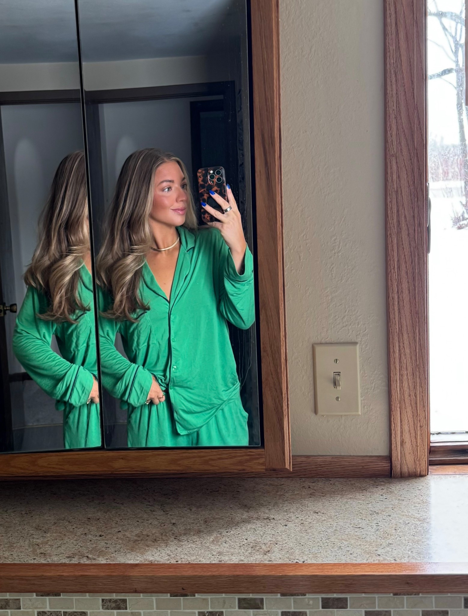 Favorite jammies!! They don’t have this green anymore but they do have other color/print options that are perfect!! I’m eyeing up that blue 🩵

Size small in both bottom & top, if you’re between sizes, definitely size down! I probably could’ve done an XS bottom because they aren’t a tie waist- but seriously the most comfortable material & on sale!

#LTKSaleAlert