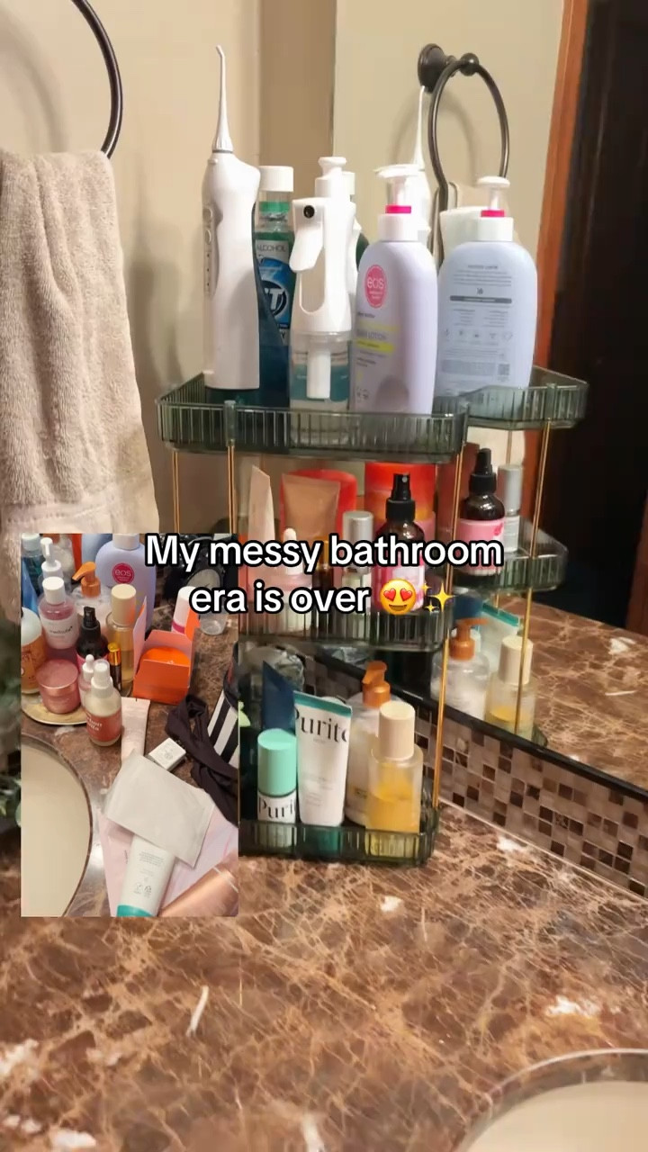 My messy bathroom era is officially over because of this. It’s a 3 tier bathroom organizer that keeps skincare, makeup, and toiletries neat, easy to grab, and actually looks good on the counter.

#LTKselfcare #LTKHome #LTKBeauty