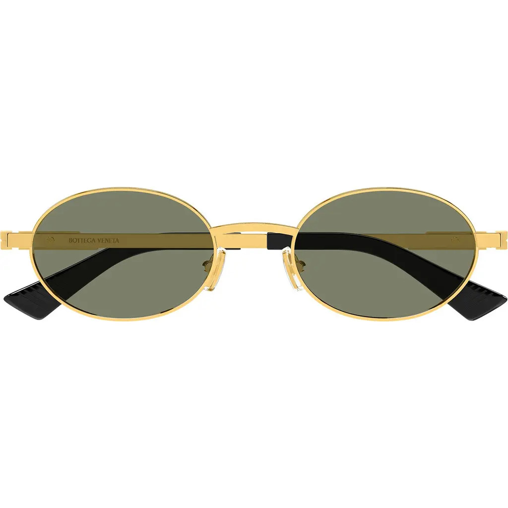 Bottega Veneta 52mm Oval Sunglasses in Gold/Green Lens at Nordstrom | Nordstrom