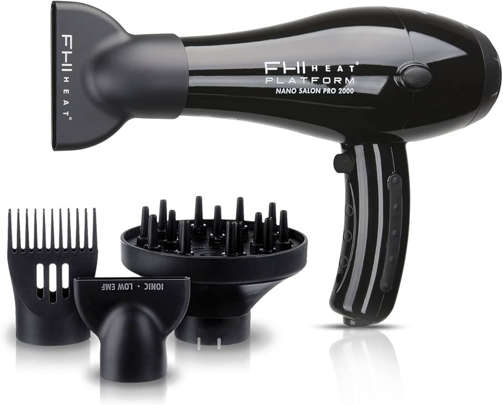 FHI HEAT Platform Nano Power Salon Pro 2000 Tourmaline Ceramic Quick Dry Hair Dryer with 3 Piece ... | Amazon (US)