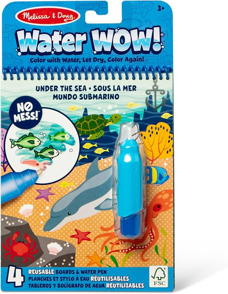 Melissa & Doug On The Go Water Wow! Mess Free Coloring Book, Reusable Water-Reveal Activity Pad, ... | Amazon (US)