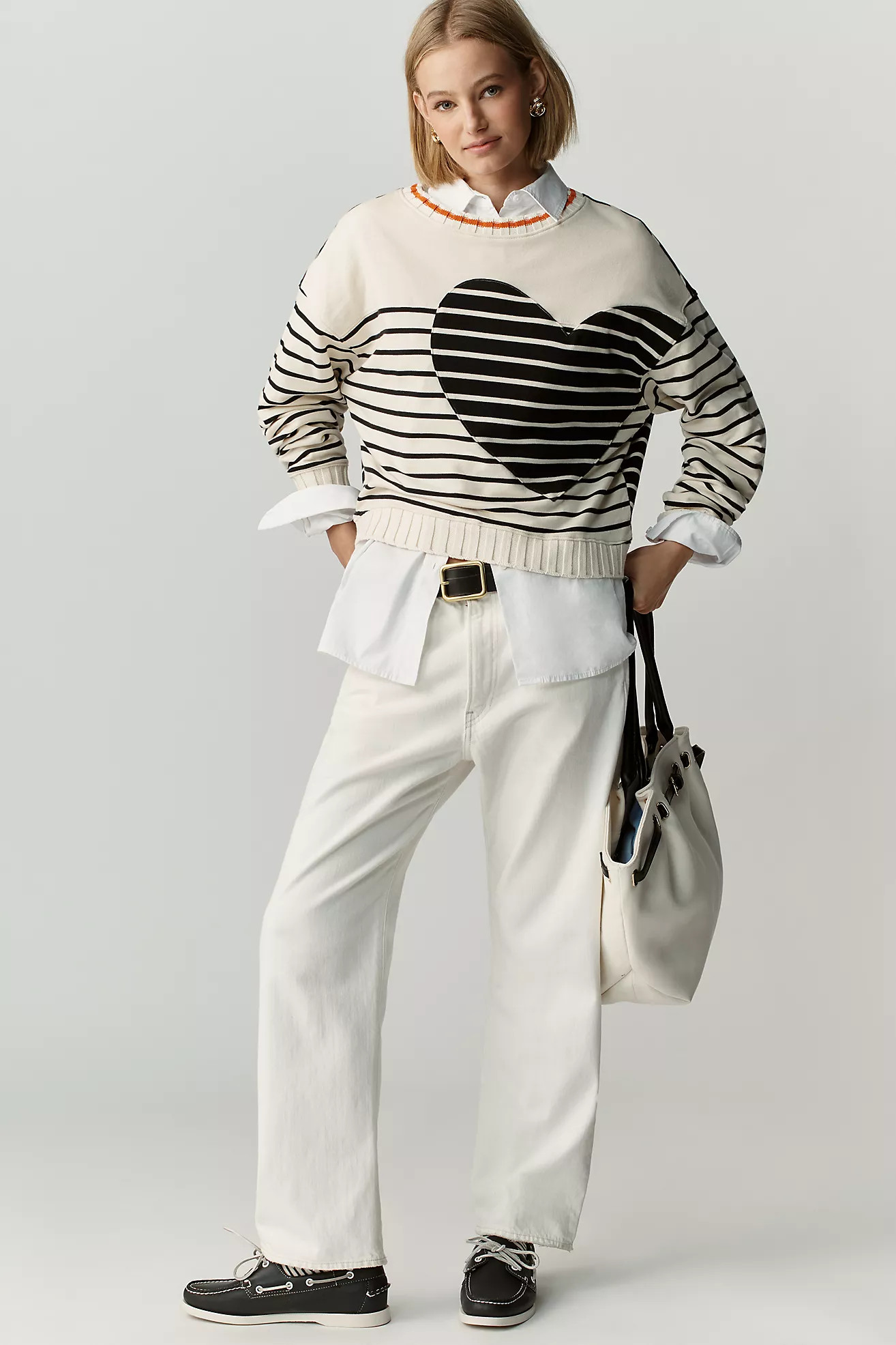 Maeve Crop Striped Sweater | Anthropologie (US)