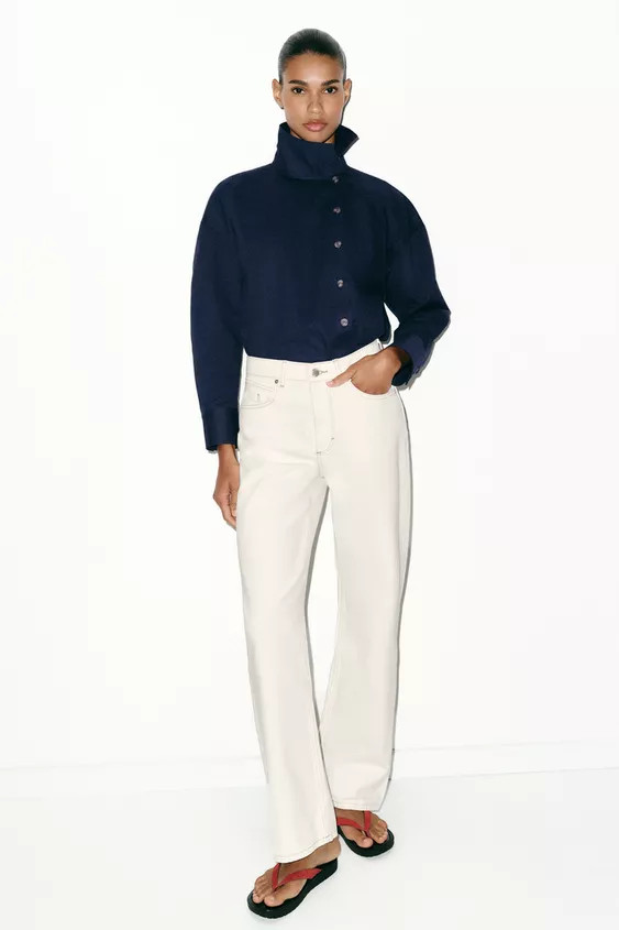 Z.03 STRAIGHT HIGH-WAIST LONG LENGTH JEANS | Zara US