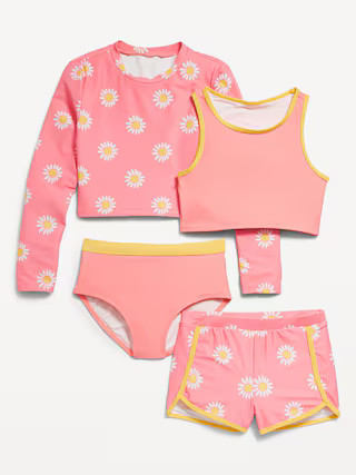 4-Piece Matching Tankini Swim Set for Girls | Old Navy (US)