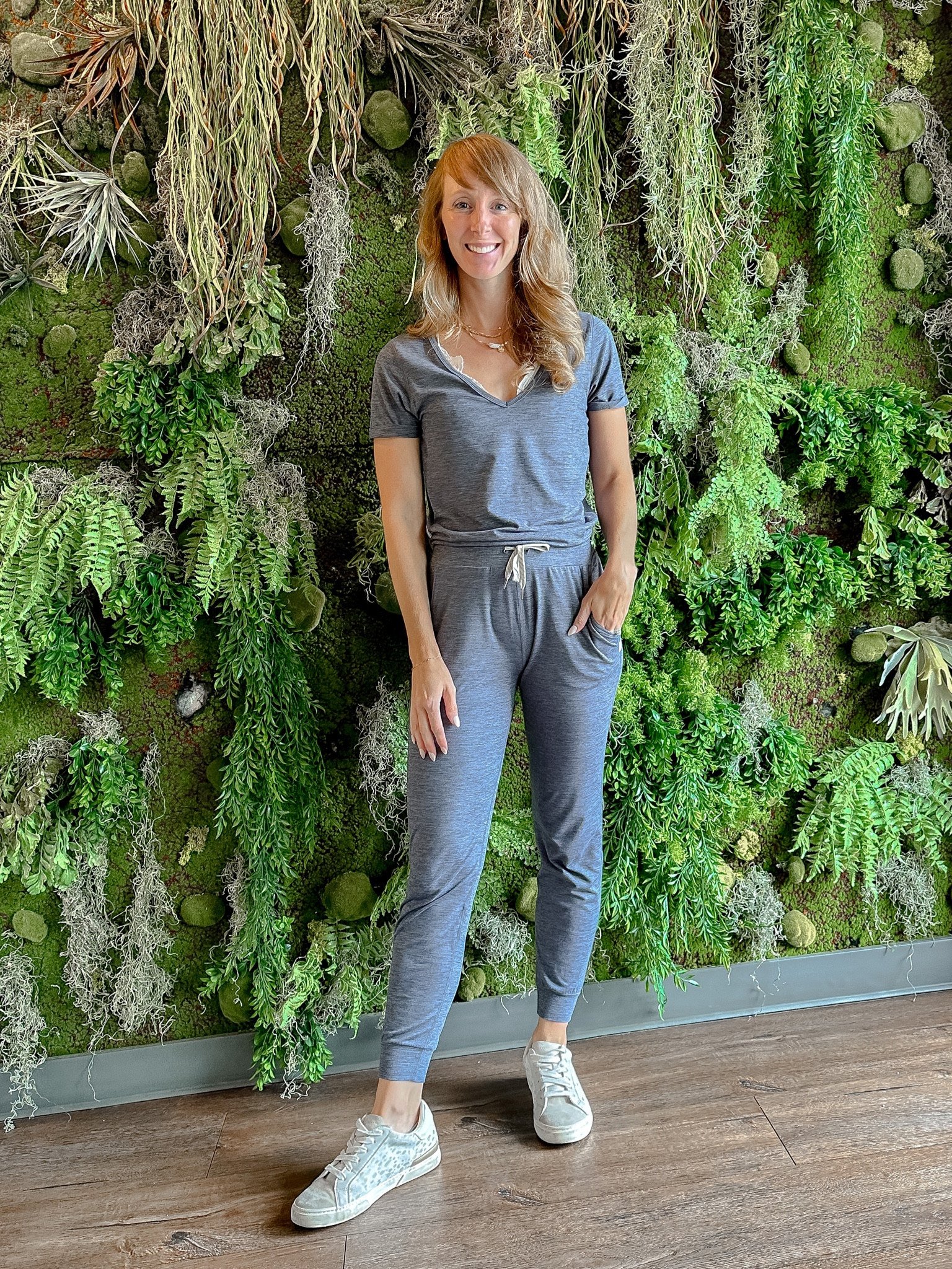 Vuori Jumpsuit for the win. Comfy and easy to run errands with the kiddos. I am wearing a small and runs TTS.

#LTKunder100