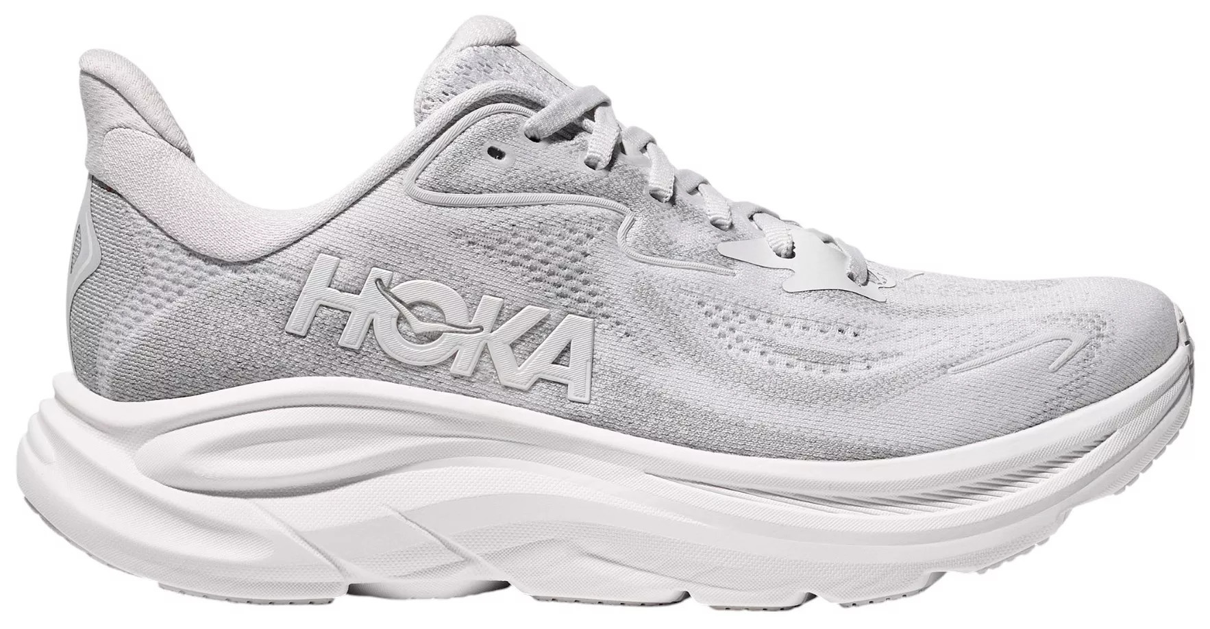 HOKA Women's Clifton 10 Running Shoes, 8 W, Ash Grey/White | DICK'S Sporting Goods