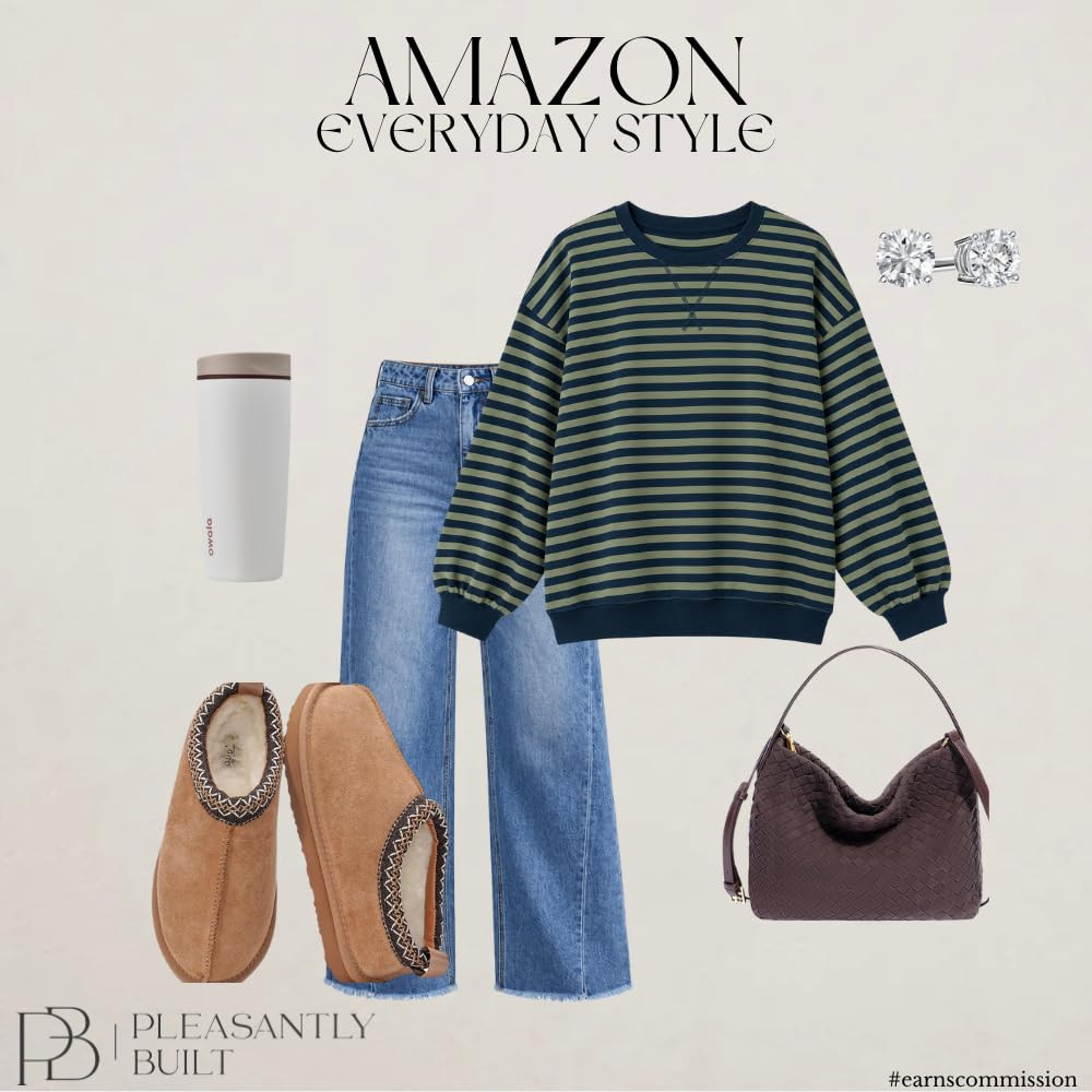 Look stylish and comfortable in this oversized striped sweatshirt! Pair it with your favorite jeans for an effortless look. #fallfashion #styleinspo #amazonfashion #amazonstyle #amazonfinds #amazonwomen 

 #LTKootd #LTKmomlife #LTKTravel