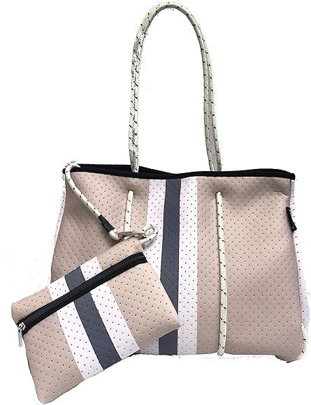 Neoprene Large Tote Bag Weekender for Women Travel Beach Pool XLarge Totes Bags Gym Studio Office Sc | Amazon (US)