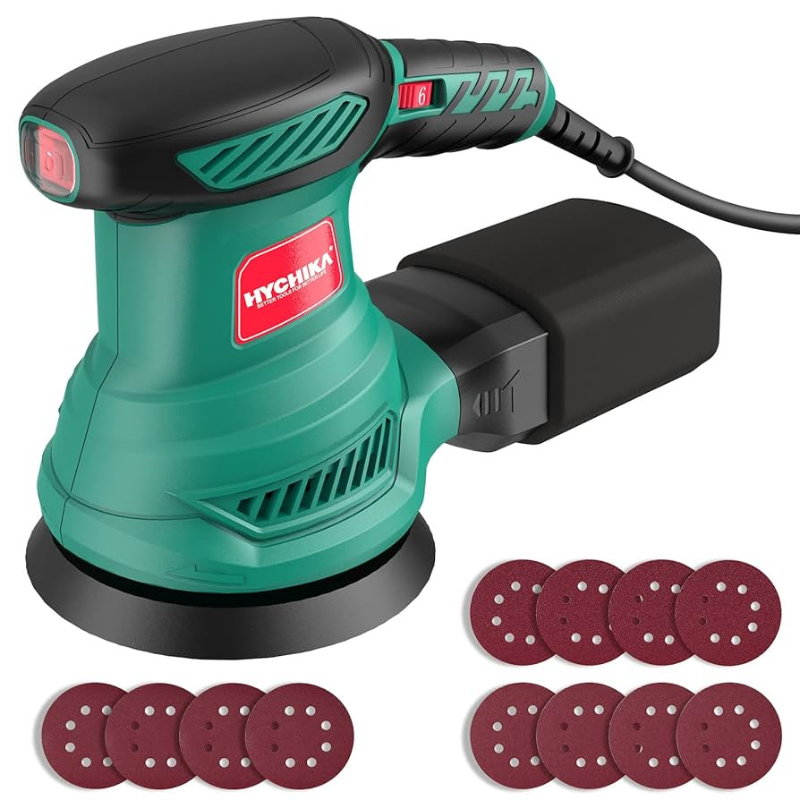 5-Inch Random Orbital Sander, HYCHIKA 13000RPM Electric Orbital Sander with 6 Various Speeds, Pal... | Amazon (US)