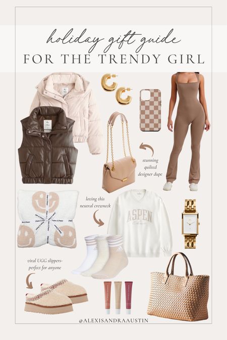 Holiday gift guide for the trendy girl! 

Gift guide, neutral Christmas vibes, trending gifts, puffer vest, gold detail, cozy finds, neutral gift, Christmas gift guide, found it on Amazon, Abercrombie, Anthropologie, Ugg, aesthetic finds, cozy slippers, throw blanket, beige aesthetic, shop the look!

#LTKSeasonal #LTKGiftGuide #LTKHoliday