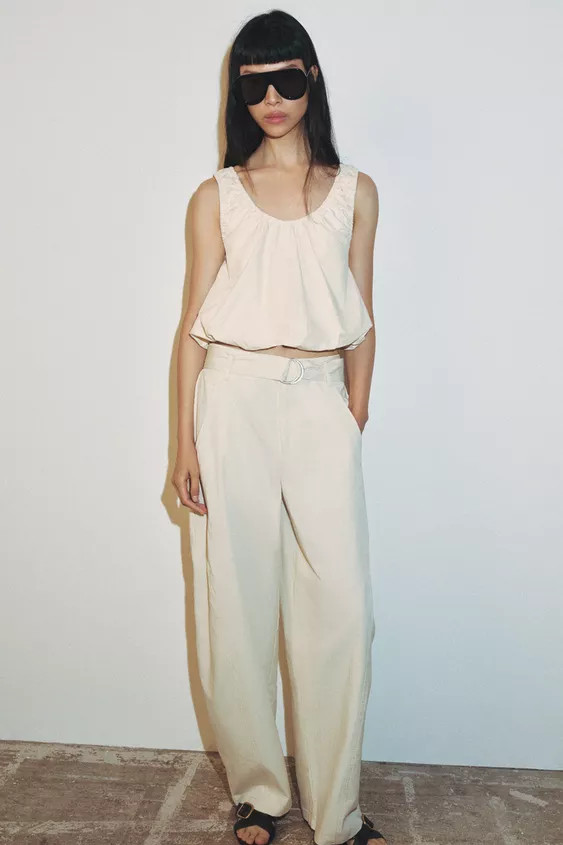 BELTED BAGGY PANTS | Zara US