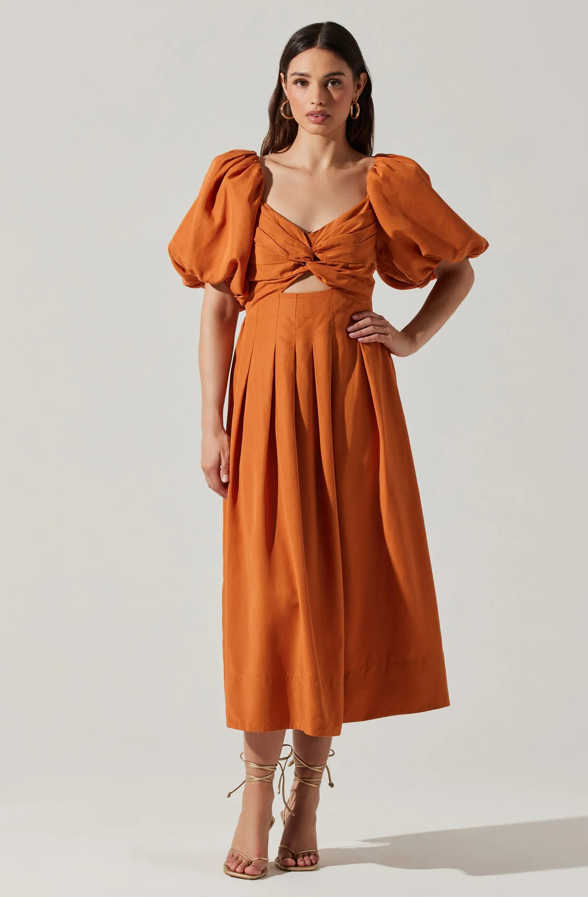 Serilda Puff Sleeve Midi Dress | ASTR The Label (US)