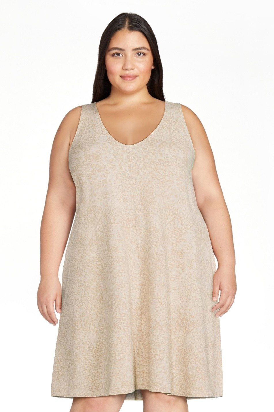 Time and Tru Women's V-Neck Printed Knit Dress - Walmart.com | Walmart (US)