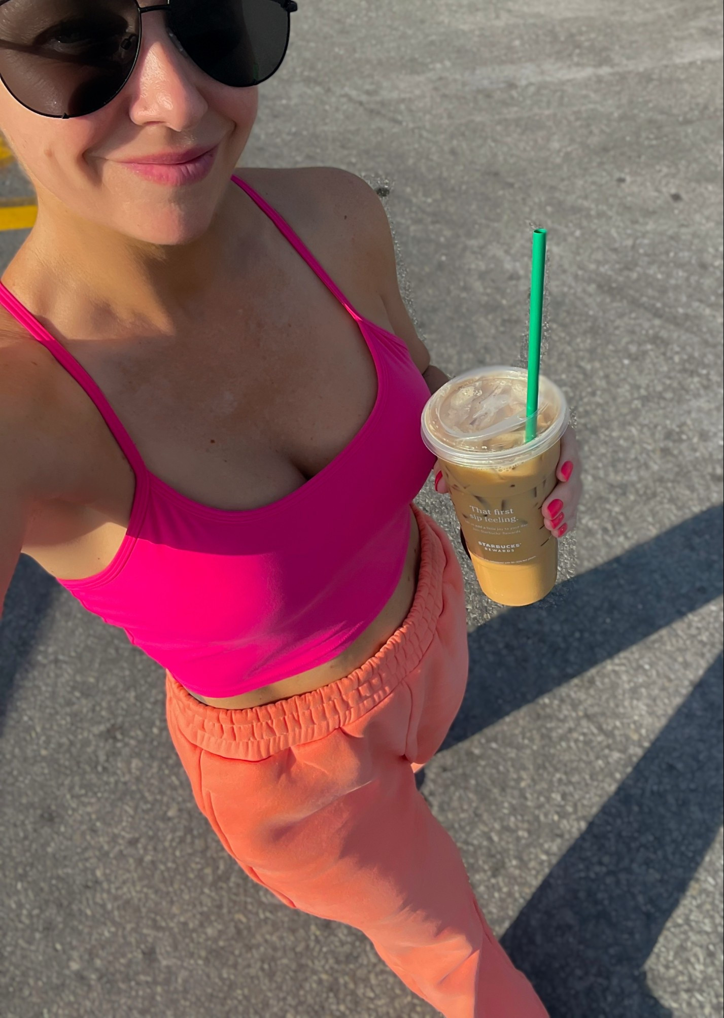 Pink & orange color combo, it’s giving sherbet and summer🩷🧡

#LTKActive #LTKootd #LTKfitnessgoals
