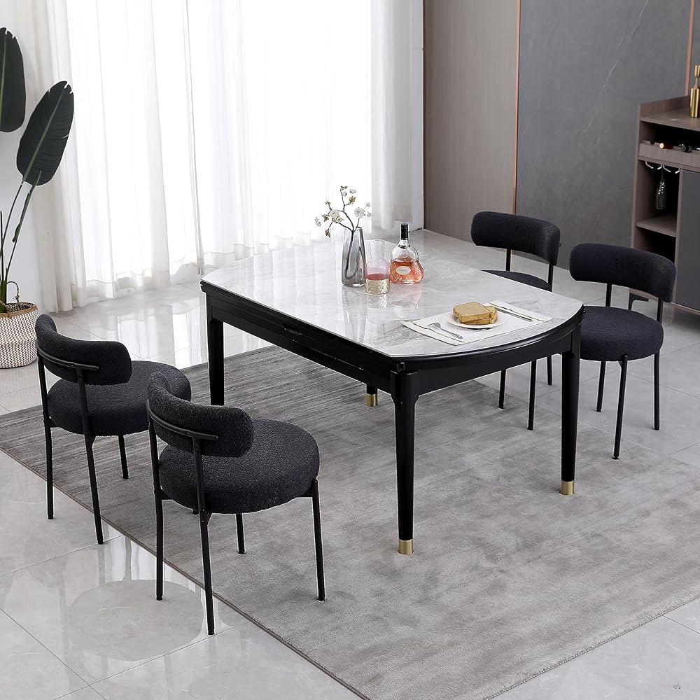 DYHOME Black Dining Chairs Set of 4, Mid-Century Modern Dining Chairs, Kitchen Dining Room Chairs, C | Amazon (US)