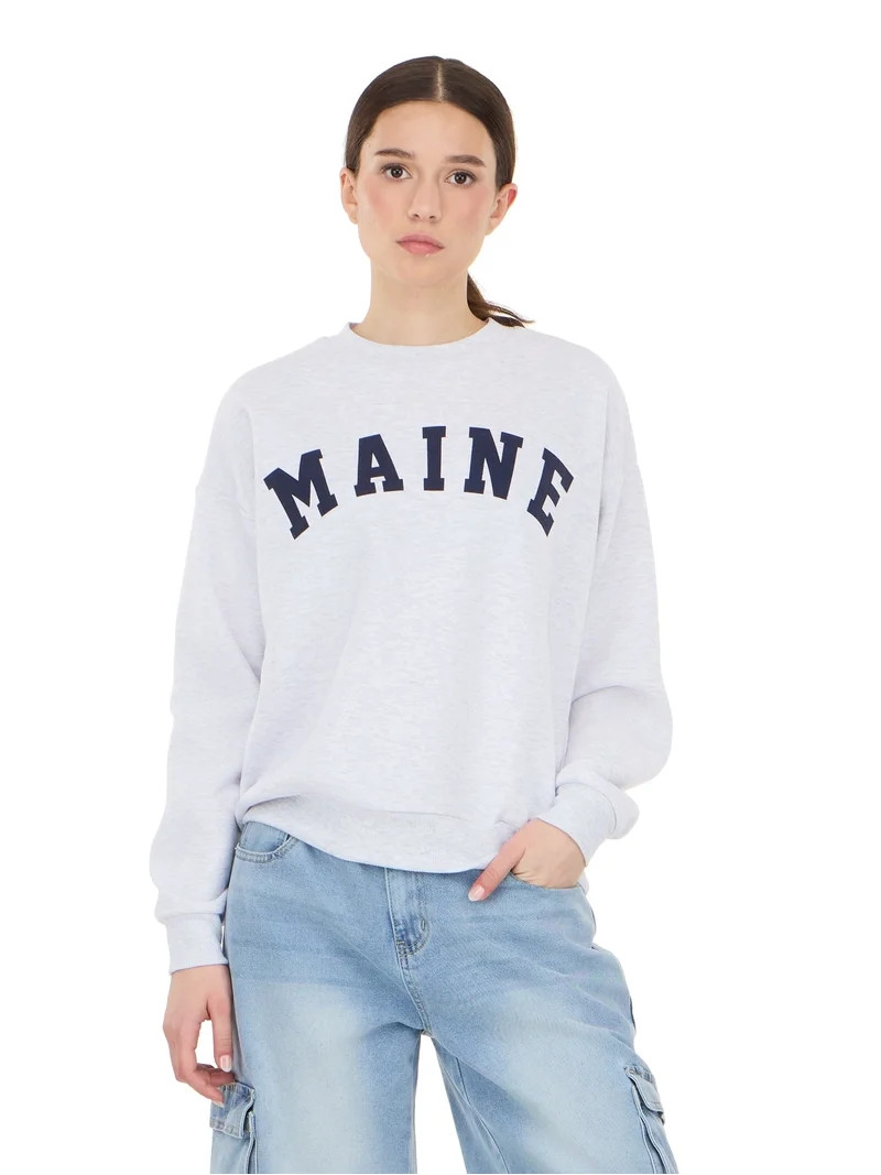 Forever 21 Women's and Women's Plus Destination Fleece Crewneck, Sizes XXS-4X | Walmart (US)