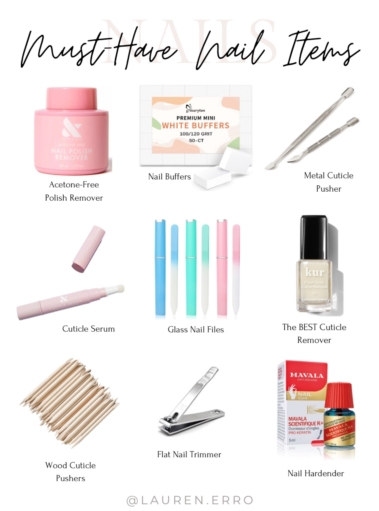 Must-have nail items!
.
.
.
Olive and June, olive & June, nail files, polish remover, cuticle oil, cuticle pusher, cuticle remover, nail hardener 

#LTKfindsunder50 #LTKGiftGuide #LTKbeauty