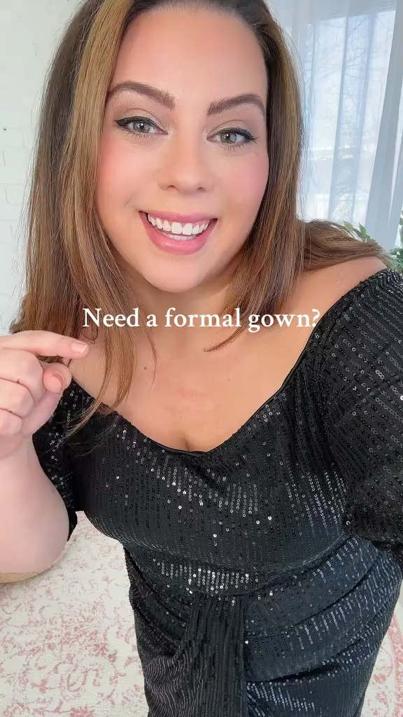 This plus size black sequin gown from Walmart is adorable and fits great! Perfect for a winter wedding! 

#LTKstyletip #LTKplussize