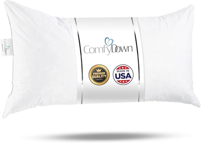 ComfyDown 95% Feather 5% Down, 14 X 36 Rectangle Decorative Pillow Insert, Sham Stuffer - Made in... | Amazon (US)