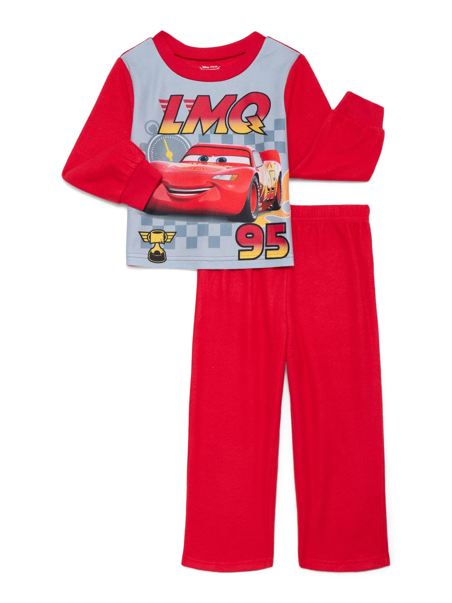 Disney Pixar Cars Toddler Boys Long Sleeve Top and Pants Pajama Set, 2-Piece, Sizes 12M-5T | Walmart (US)