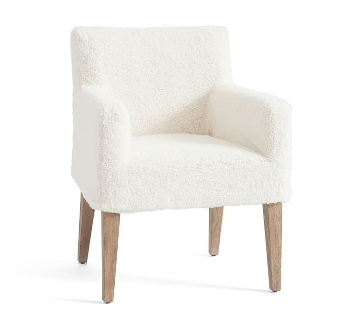 Classic Sherpa Slipcovered Dining Armchair | Pottery Barn (US)