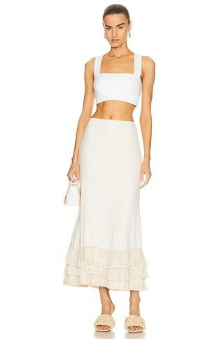 Ruffle Midi Skirt | FWRD 