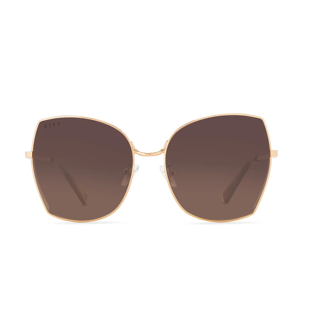 DONNA - GOLD + BROWN GRADIENT SUNGLASSES | DIFF Eyewear