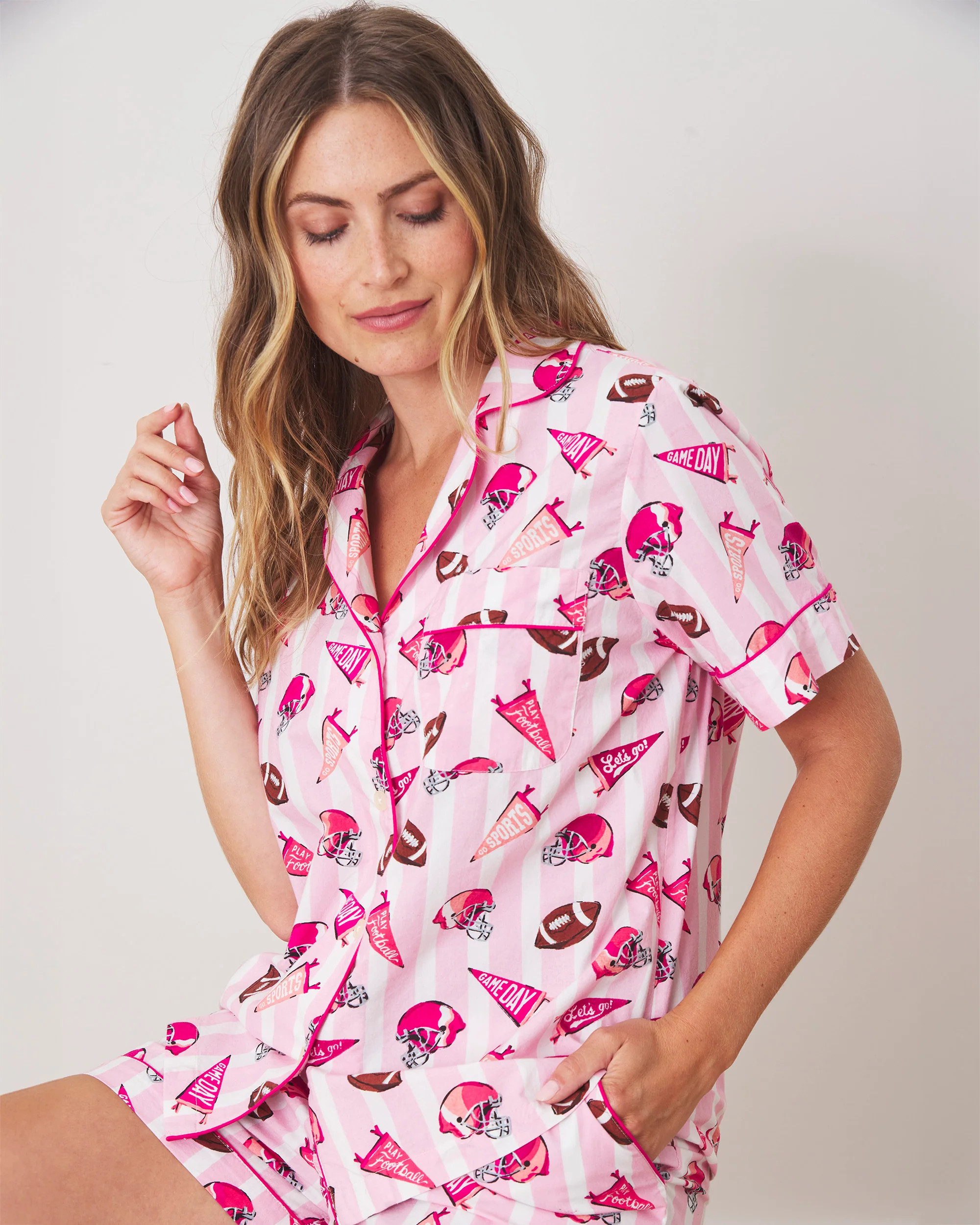 Game Day - Short PJ Set - Powder Puff | Printfresh