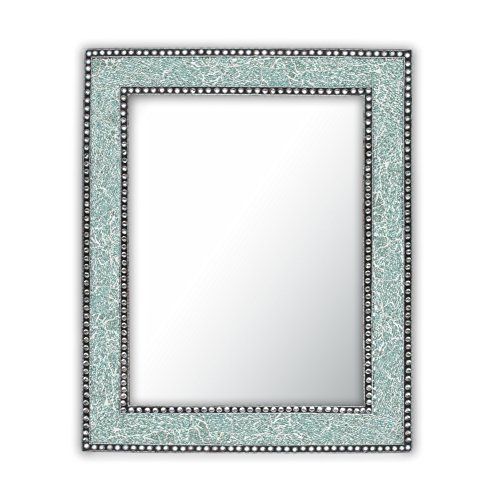 Mint Green Crackled Glass Decorative Wall Mirror - 30X24 Mosaic Glass Wall Mirror, Vanity Mirror, Gl | Amazon (US)