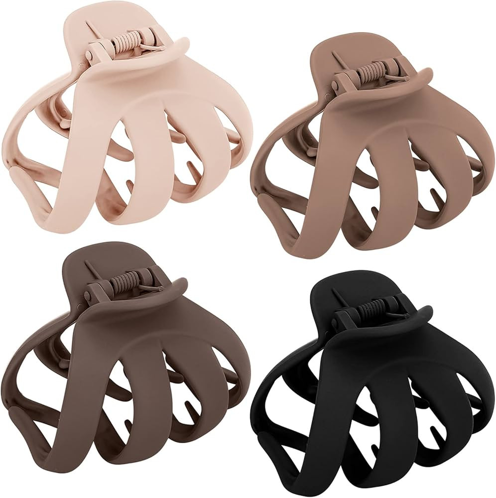COCIDE 4PCS Hair Claw Clips for Women Acrylic Large Octopus Clip Non-slip Big Spider Hair Claw fo... | Amazon (US)
