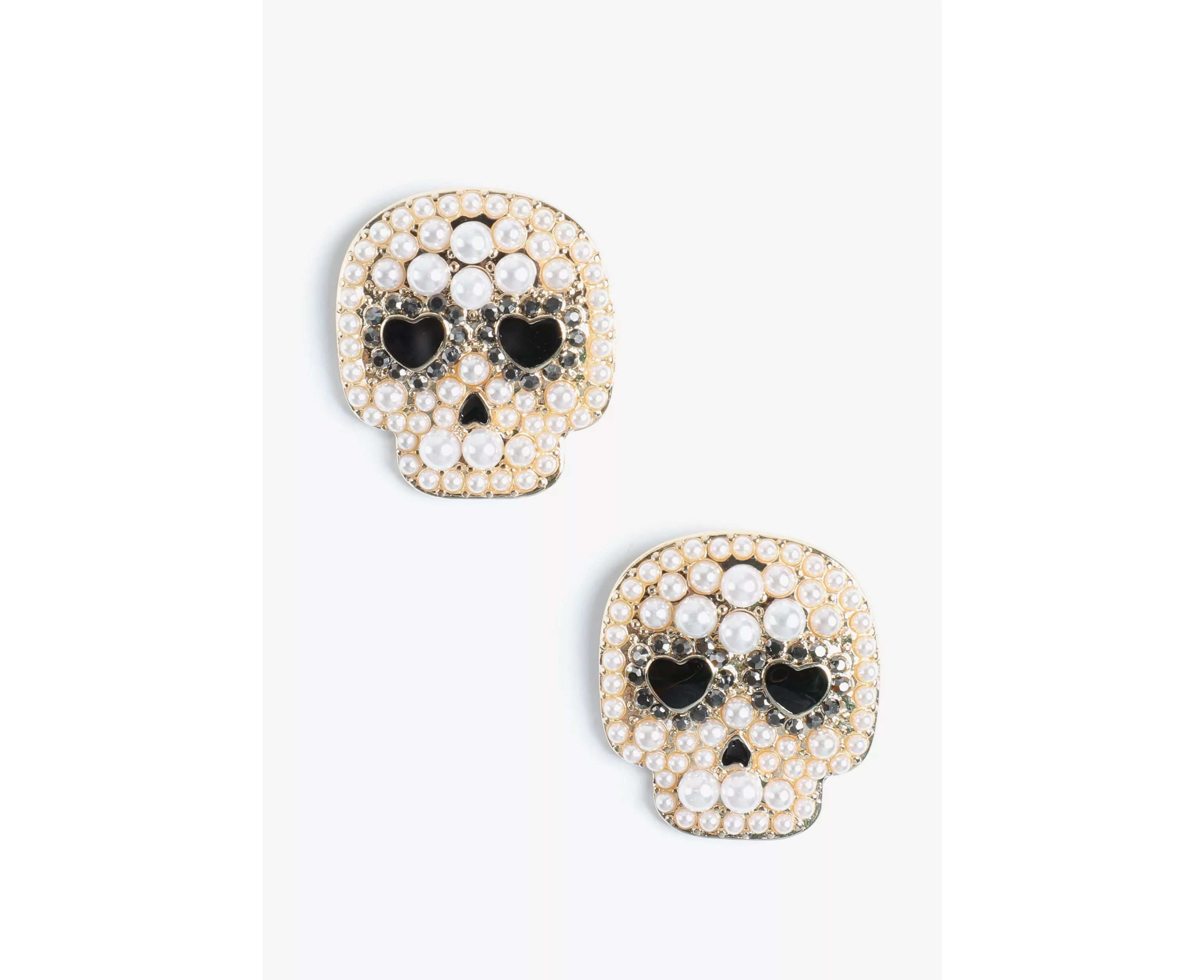 Pearl Embellished Skull Stud Earrings | maurices | Maurices